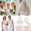 Headband Bridal Ceremony And Veil Ensemble Handmade Finish Marriage Use Party
