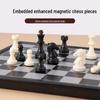 High-End Magnetisches Faltbares Schachspiel mit Holzmaserung-Imitation und Schwarzen & Weißen Figuren