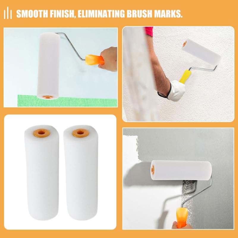 TOYANDONA 12-Piece Sponge Roller, 105mm High-Density Paint Roller for Furniture, Walls, Ceilings, and Doors