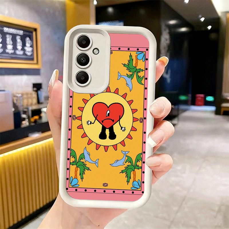Phone Case for Samsung Galaxy A17 A16 A15 A14 A13 Bad Bunny Heart A56 A36 A26 A55 A35 A25 A54 A34 A24 A53 A33 A23 A07 A06
