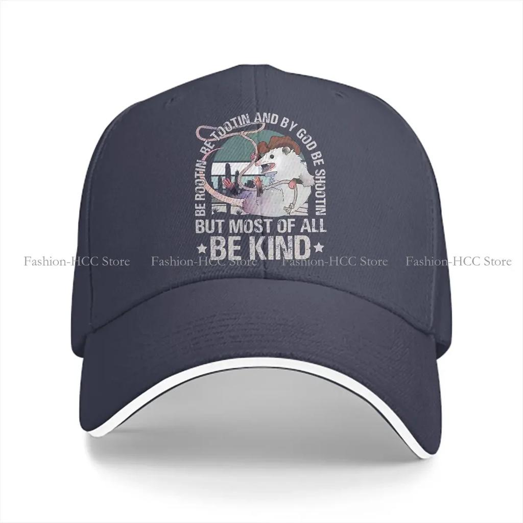 By God Be Shootin But Most Of All Bekind Opossum Cowboy Solid Color Baseball Caps Peaked Cap Rootin Tootin Sun Shade Hats