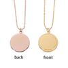 European Fashion Stainless Steel Colorfast Geometric Round Disc Necklace with Lace Pendant and Customizable Laser Logo