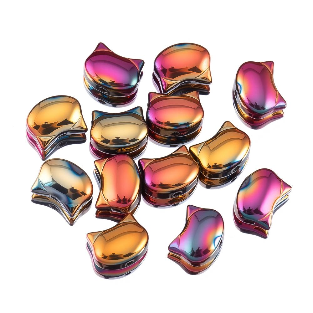 10 Stück 50 Stück Bunte Katzenkopf-förmige Acrylperlen Bunte lose Abstandshalterperlen für die Schmuckherstellung DIY Armband Halskette Zubehör