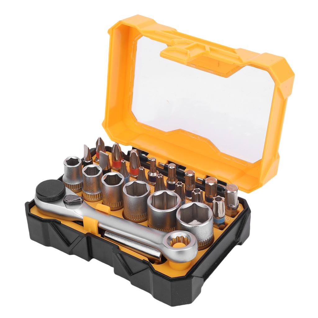 24Pcs Multi Function Ratchet Wrench Socket Screwdriver Set Double Headed Mini Ratchet Wrench Set for Furniture Assembly