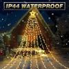 Christmas Decoration Star String Lights 300LED 8 Modes Waterfall Christmas Tree Fairy Lights for Outdoor Wedding Holiday