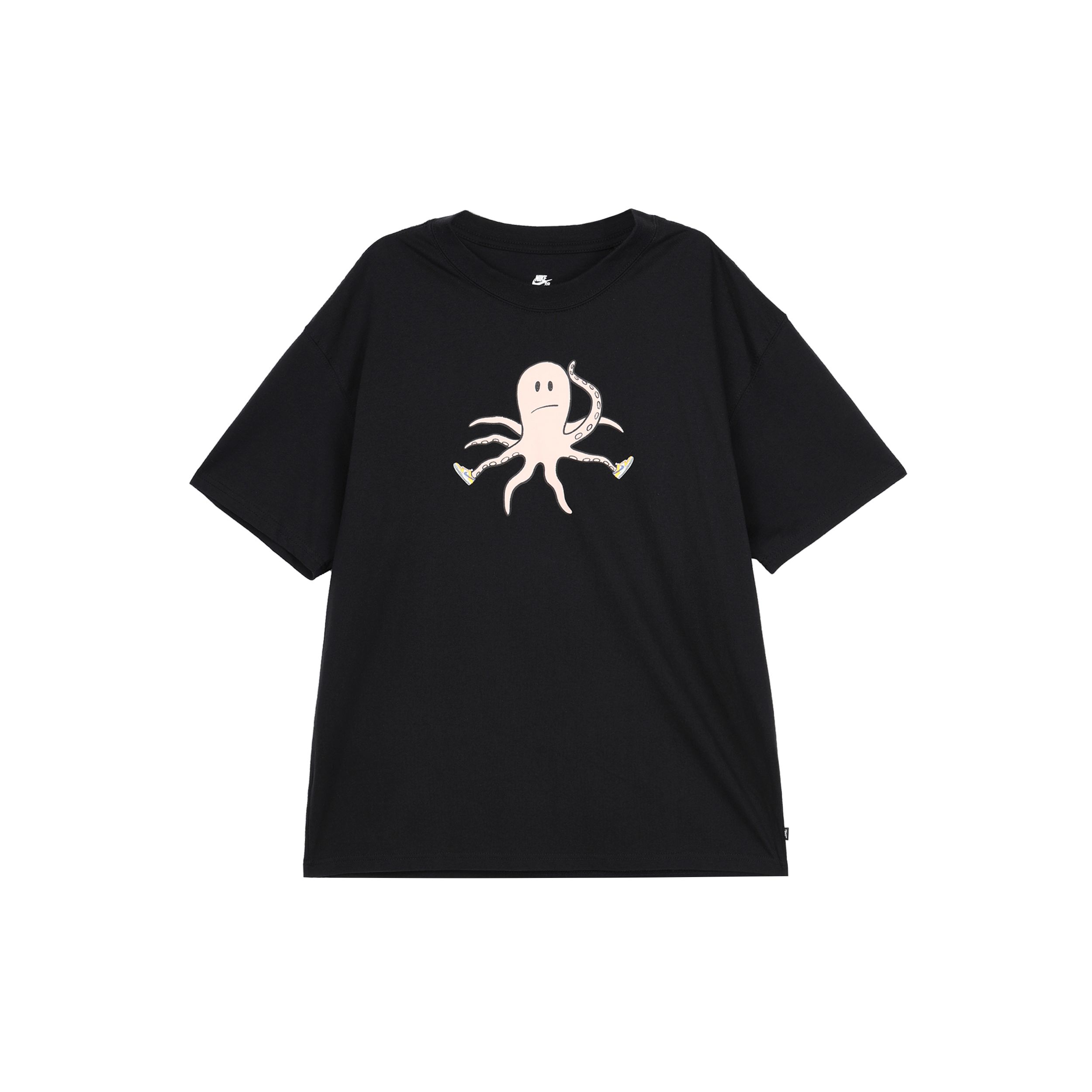 

Мужская футболка свободного покроя с круглым вырезом с принтом осьминога Nike, черная DV2677-010 L