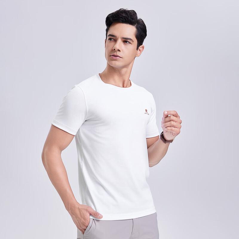 MONTAGUT Men's Faux Layered Breathable Embroidered Short Sleeve T-Shirt
