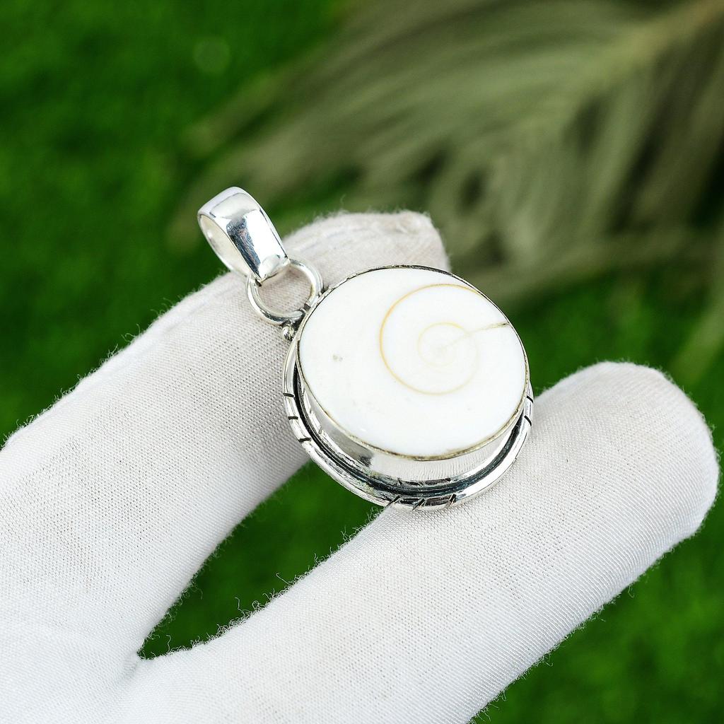 Sterling Silver Round Shiva Eye Gemstone Unique Mother Elegant Pendant Jewelry