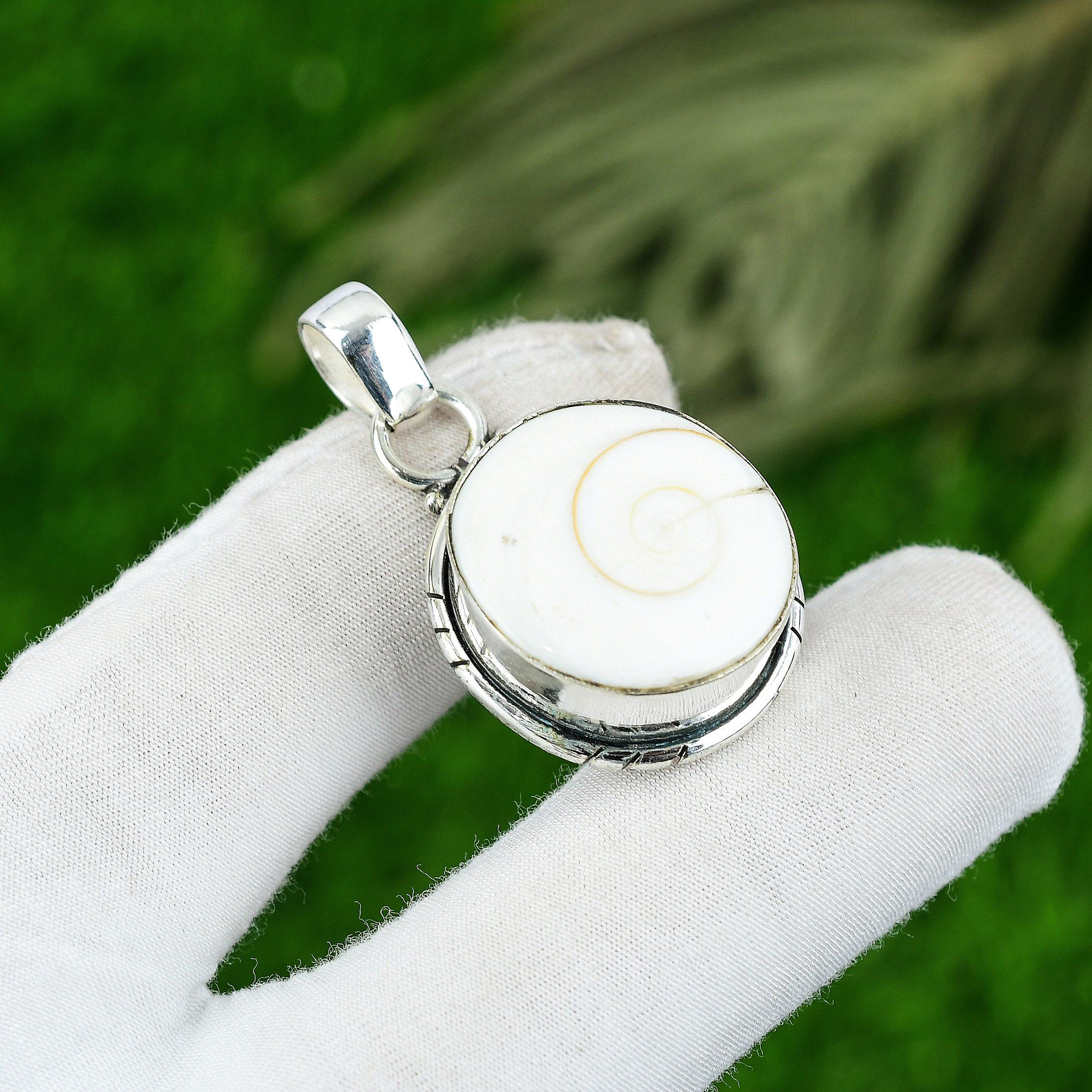 

Sterling Silver Round Shiva Eye Gemstone Unique Mother Elegant Pendant Jewelry