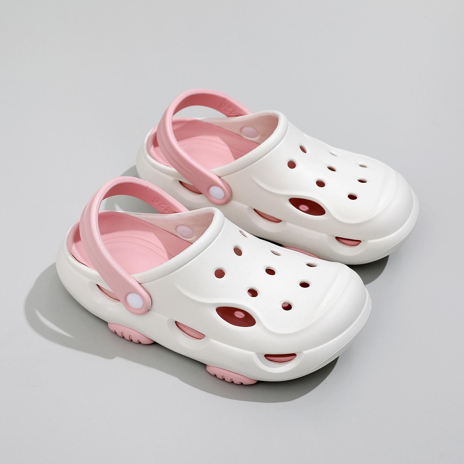 Новые летние универсальные тапочки с толстой подошвой, подходящие для взрослых и детей для ношения повседневных модных, противоскользящих и износостойких тапочек 30-31 розовый