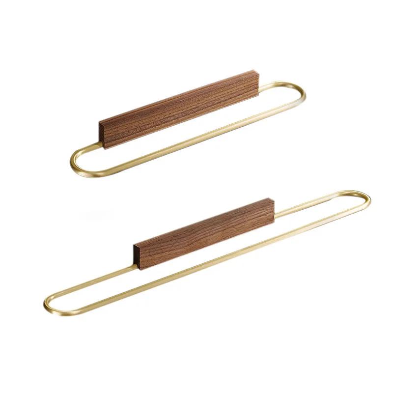 Light Luxury 35/55cm Towel Rack Bathroom Towel Rack Black Walnut Creative Single Pole Bathroom Rack Bathroom Accessories