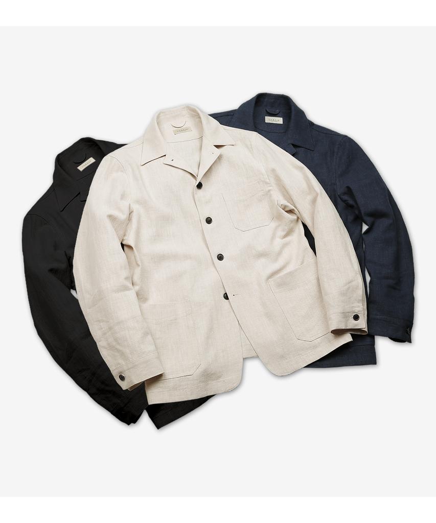 Sortie 8S Linen French Work Jacket (Navy)