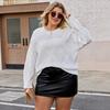 Plus-size Women's Diamond-patterned Jacquard Loose Casual Pullover Sweater