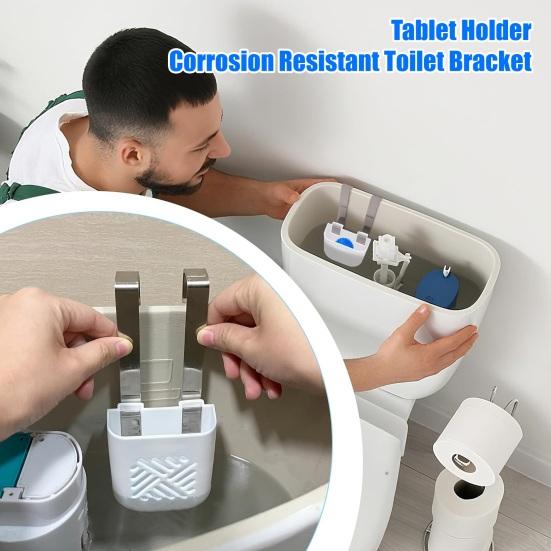 Yousheng Toilet Tank Tablet Holder with Hook Prevents Residue & Pollution In Water Tank Tablet Rack Easy Install Rust-Resistant Cleaner Rack