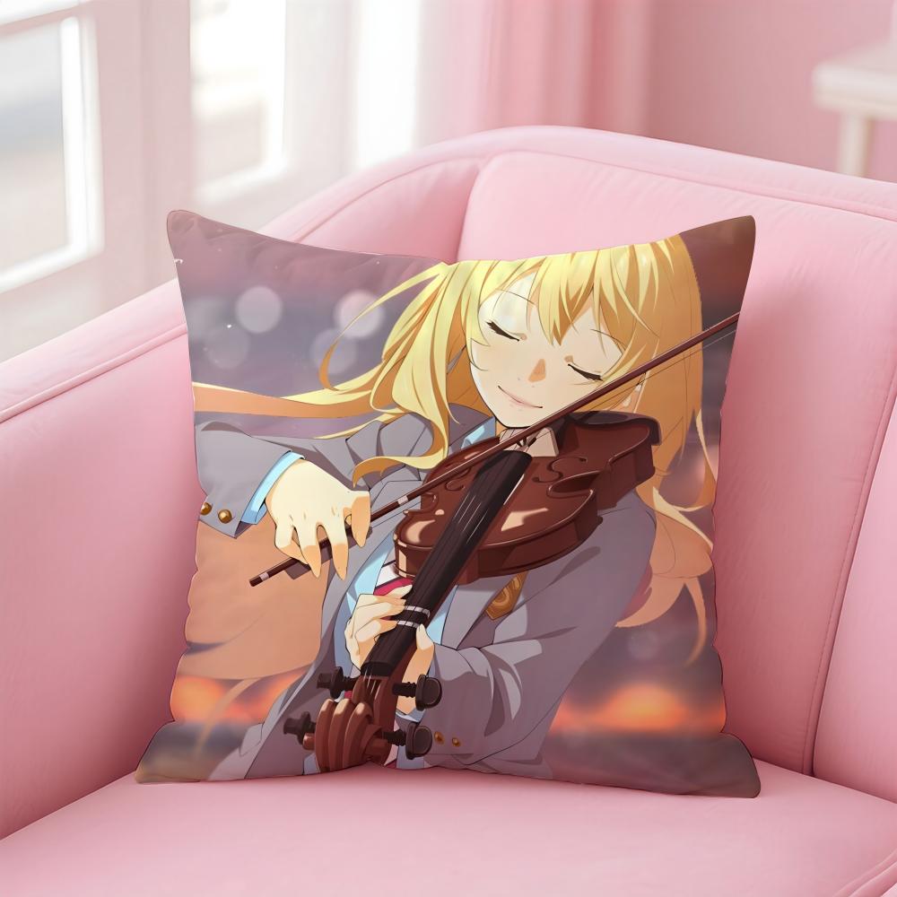 YYour Lie in April Cushion Cover Pillow Case Soft Friendly Fabric Concealed Zipper