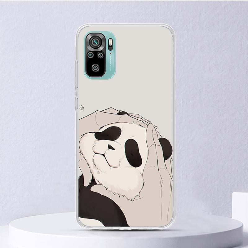 Kreslený Roztomilý Panda Měkký Kryt Pro Xiaomi Redmi Note 11S 10S 11 10 Kryt Telefonu 11T 11E Pro 9 9S 8 8T 9T 7 6 5 4X Skořepina Coque