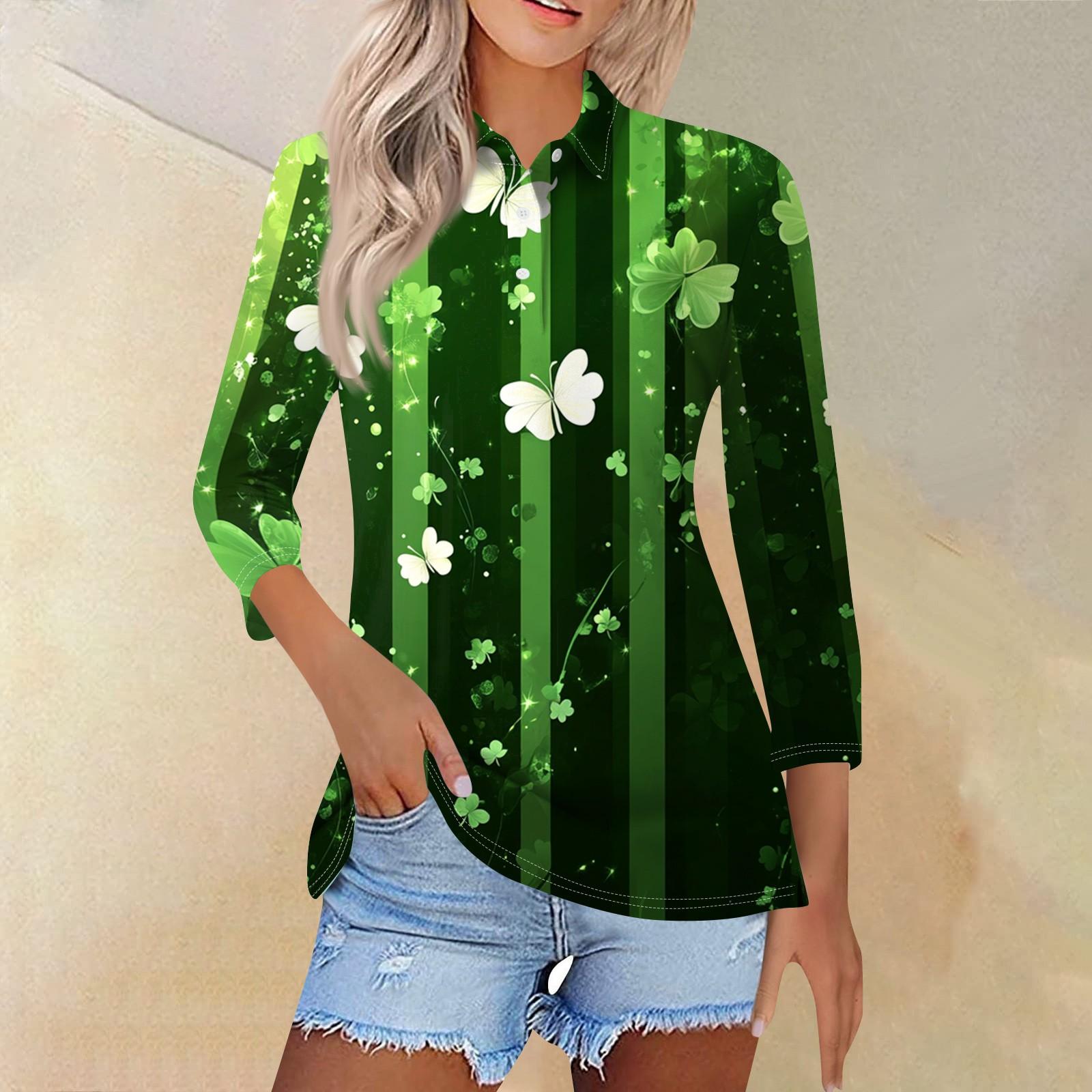 

Женская модная повседневная рубашка с отворотом и рукавом 3/4, женские топы на пуговицах L