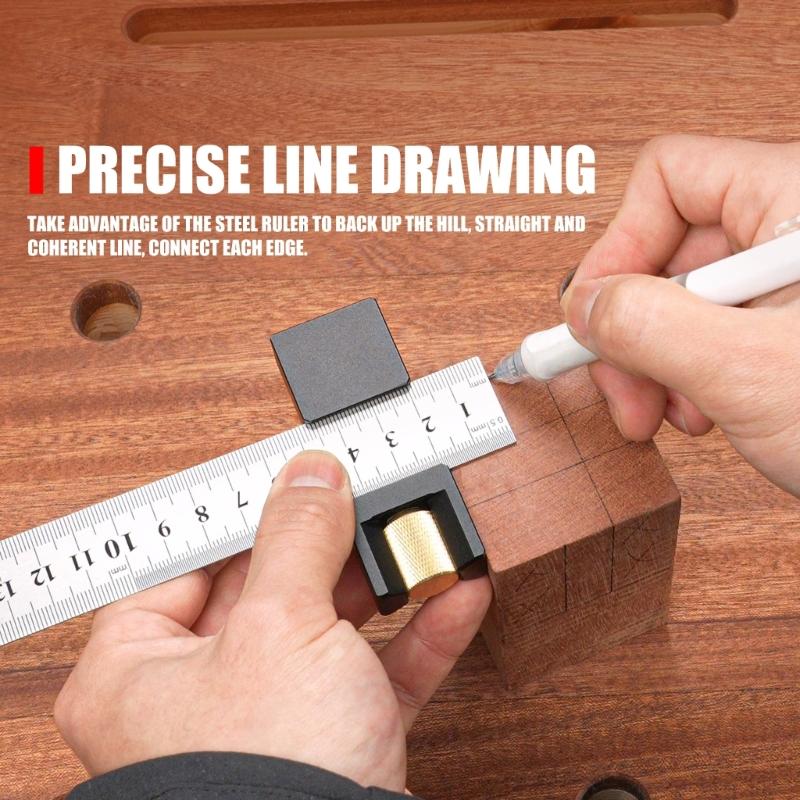 Angles Measuring Tool Combination Square Adjustable Steel Ruler Positioning Block For Accurate Layout Marking