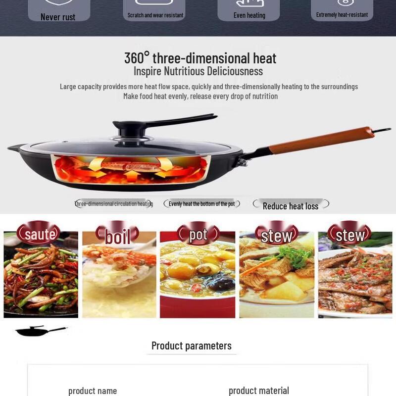 Wutuo Ceramic Non-Coated Wok