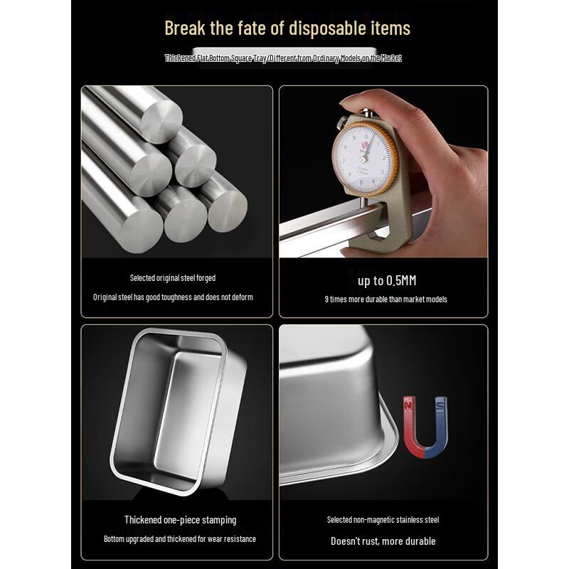 Haogongbang Stainless Steel Flat Square Basin