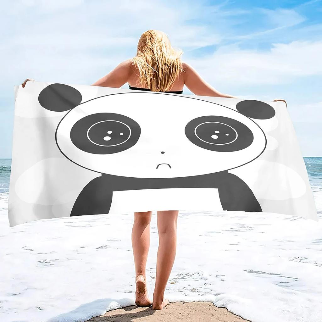 Cute Panda Beach Towel Quick Dry Cartoon Animal Bath Towel Soft Sport Travel Spa Gym Swim Pool Towels Microfiber Bikini Cover Up