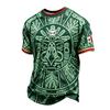 Men's National Team Support T Shirt Mexico Soccer Fan Jersey Short Sleeve Casual Football Top with Printed Design and Flag Patch