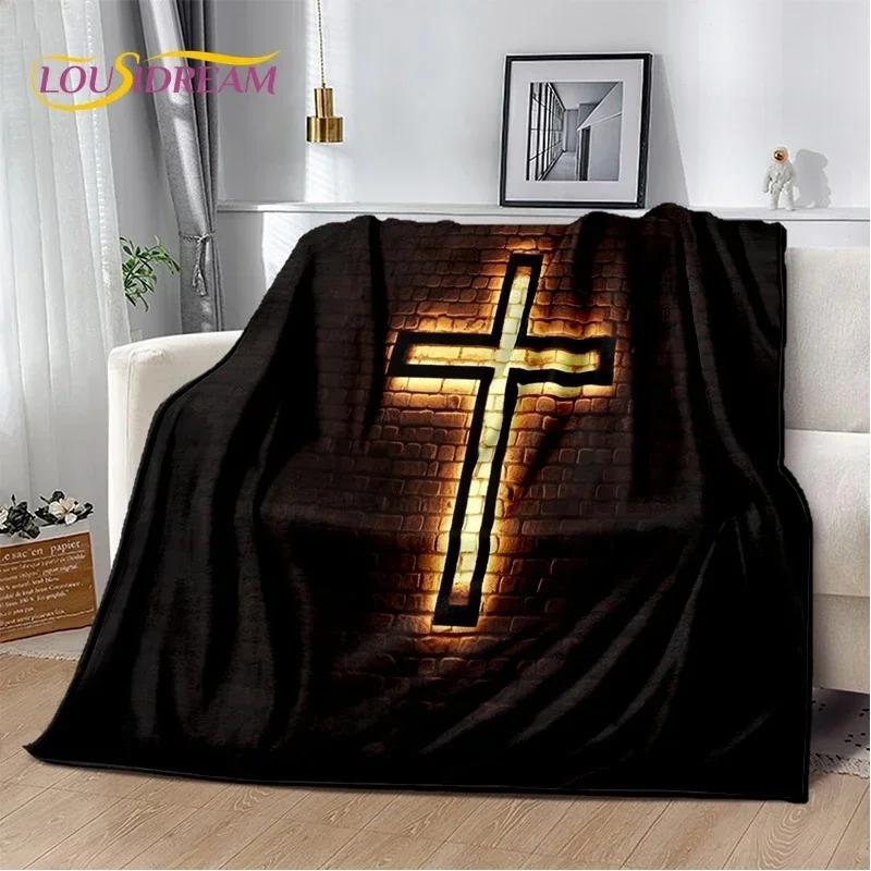 3D Pray Holy Bible Cross Jesus Soft Flannel Blanket for Bed Bedroom Sofa Picnic,Throw Blanket for Cover Outdoor Leisure Nap Gift