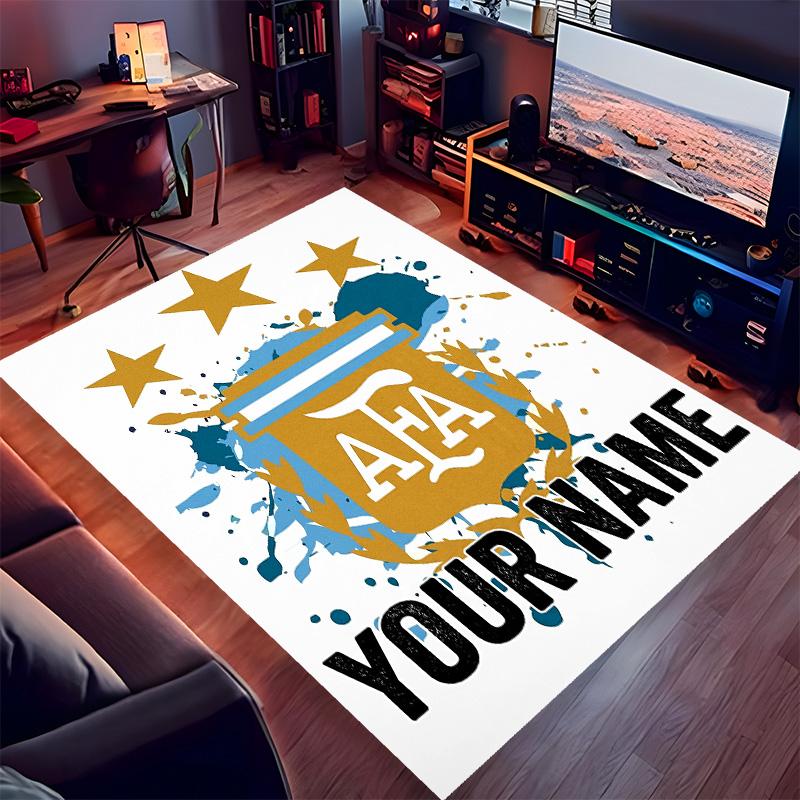 Custom personalization Argentine Football Association Print Area Rug - Soft, Washable Non-Slip Indoor Mat,Living Room,Home&Office Decorative Rug