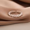 New Fashion Simple Personality Chain Shaped 925 Silver Not Allergic Hollow Fine Chain Adjustable Opening Rings R173