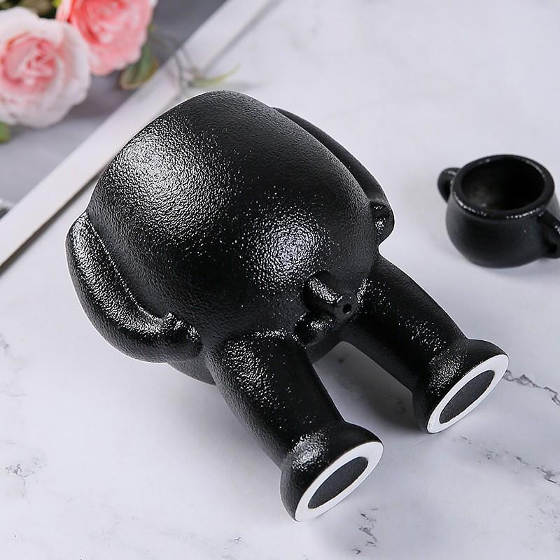 Creative Human Body Vase Ceramic Succulent Pot for Living Room Decor – Small Green Plant Ornament