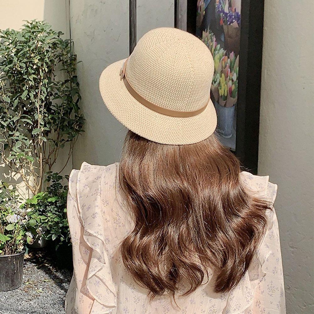 Wide Brim Sun Cap UV Protection Beach Cap Summer Straw Hat  Women