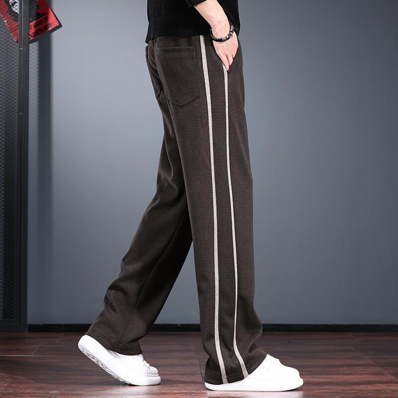 Jie Leinuo Men s Striped Casual Straight Pants 3XL (fits 191-210 lbs)