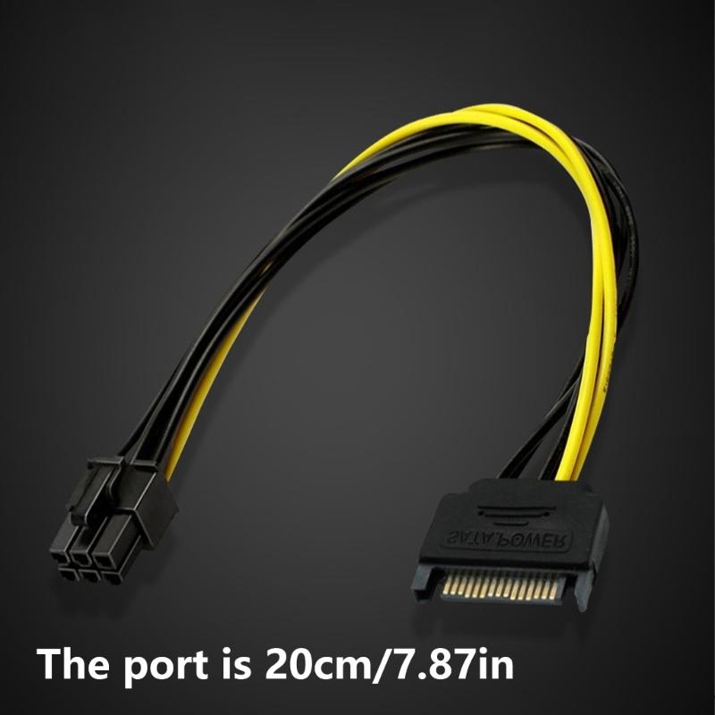 SATA15Pin To 8Pin Connectors Cable for Graphics Card Power Supply for Building, Upgrading or Repairing Computers
