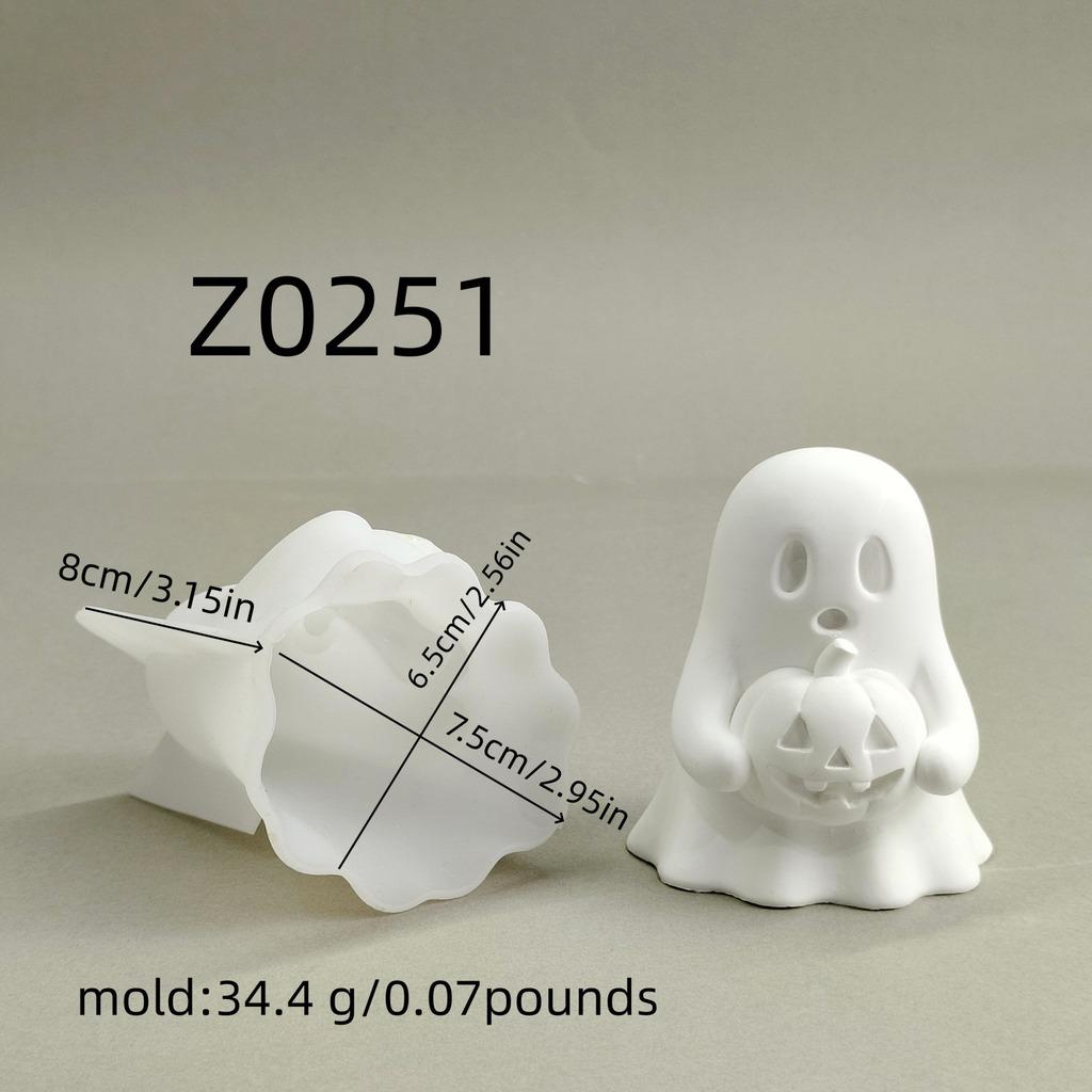Halloween Ghost Pumpkin Silicone Mold DIY Pumpkin Aroma Candle Plaster Decoration Mould Halloween Spook Candle Making Supplies