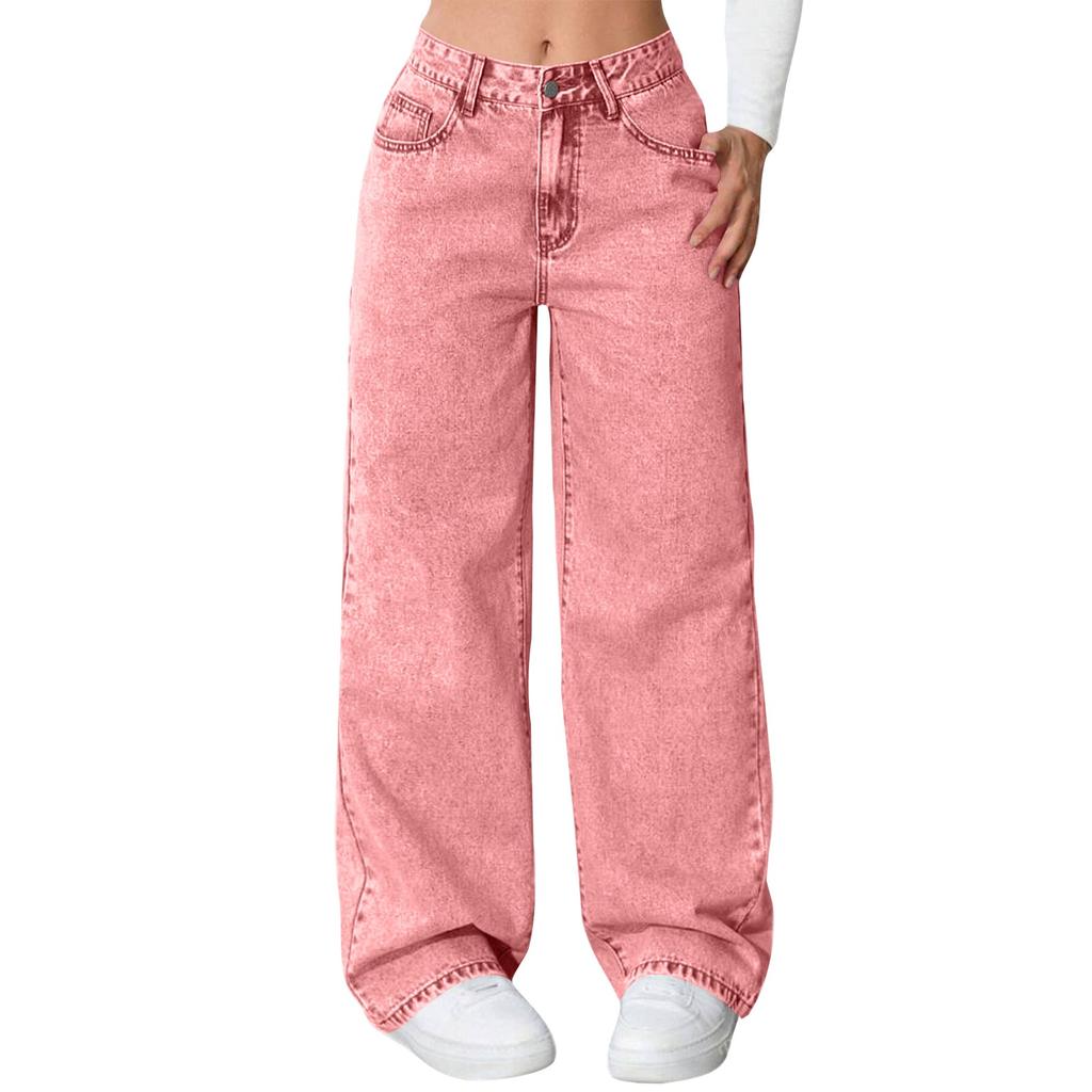 Women's High Straight Wide-leg Casual Loose Jeans