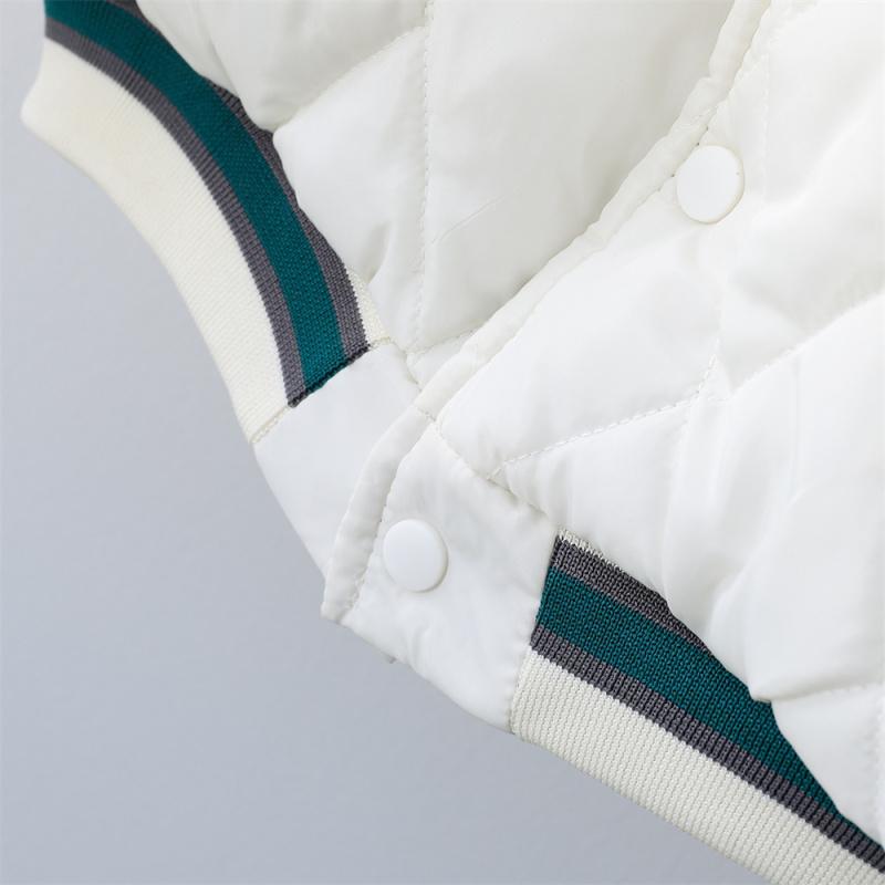 Vintage Quilted Coat Autumn Winter Jacket for Women Oversized Loose Couples Outerwear Letter Warm Argyle Jackets