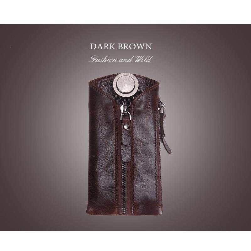 Genuine Leather Key Case Casual Multi-Hook Compact