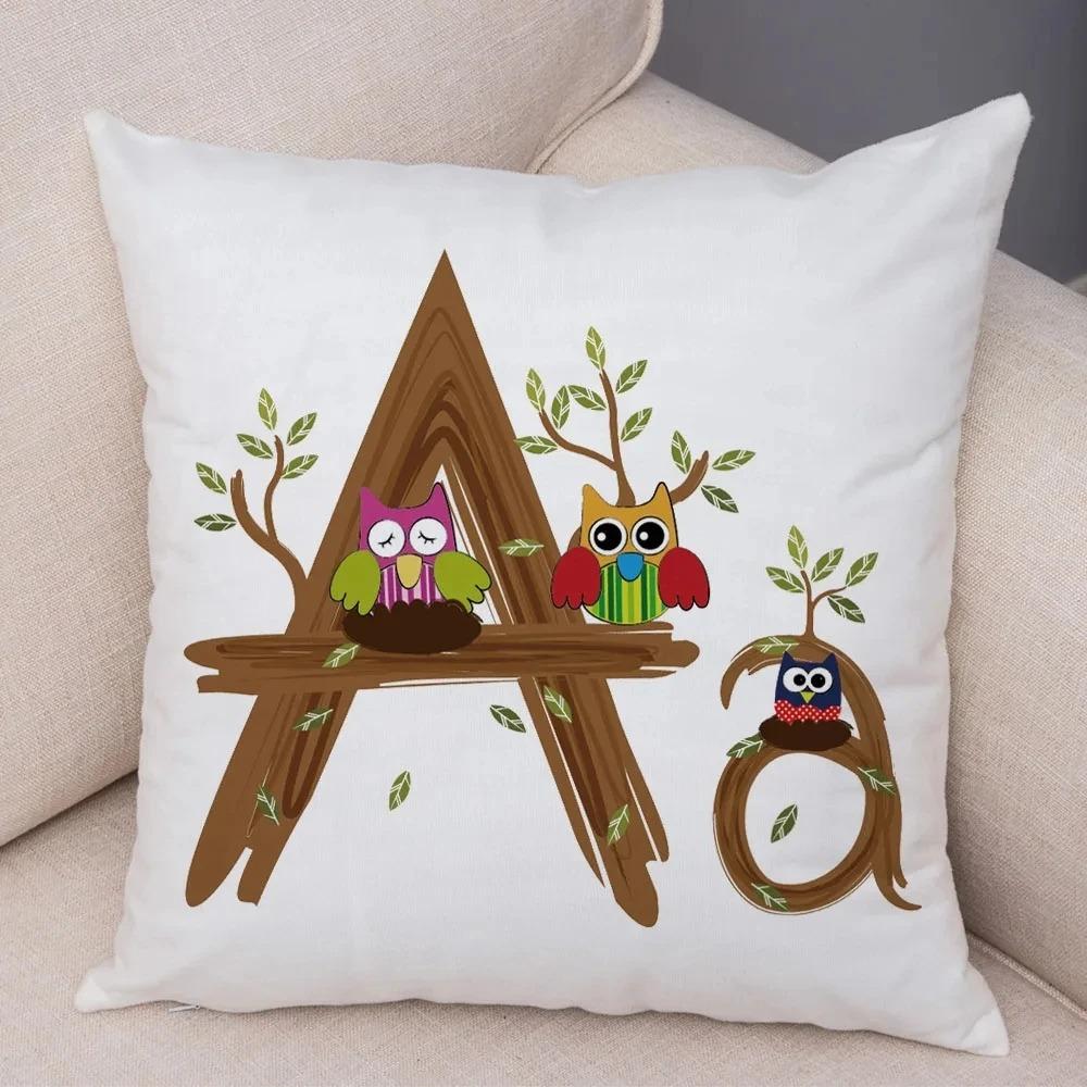 Owl Letter Decorative Pillowcase Car Ornaments Office Living Room Sofa Home Pillowcase