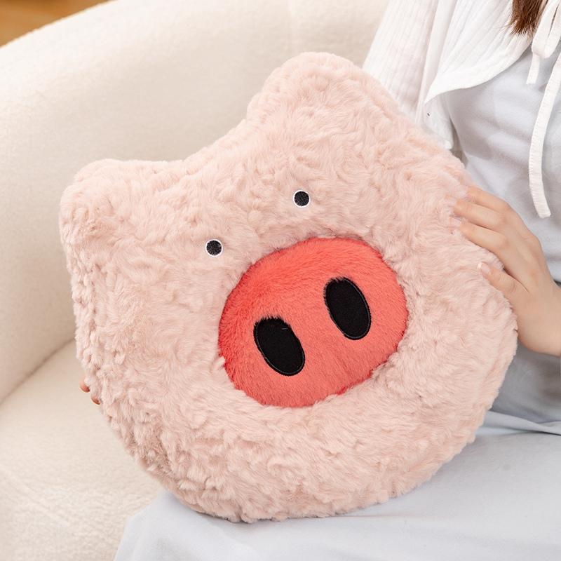 Funny Big Nose Pig Plush Toys Round Pig With Detachable Nose Pillow Cartoon Pink Gray Piggy Doll Birthday Gifts Room Decoration