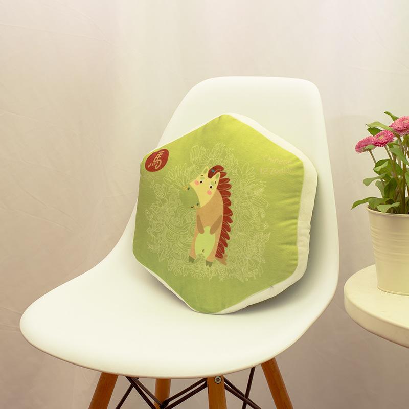 Hexagonal Pillow Twelve Zodiac Core Pillow Cartoon Crystal Super Soft Fabric Pillow Home Bedside Backrest