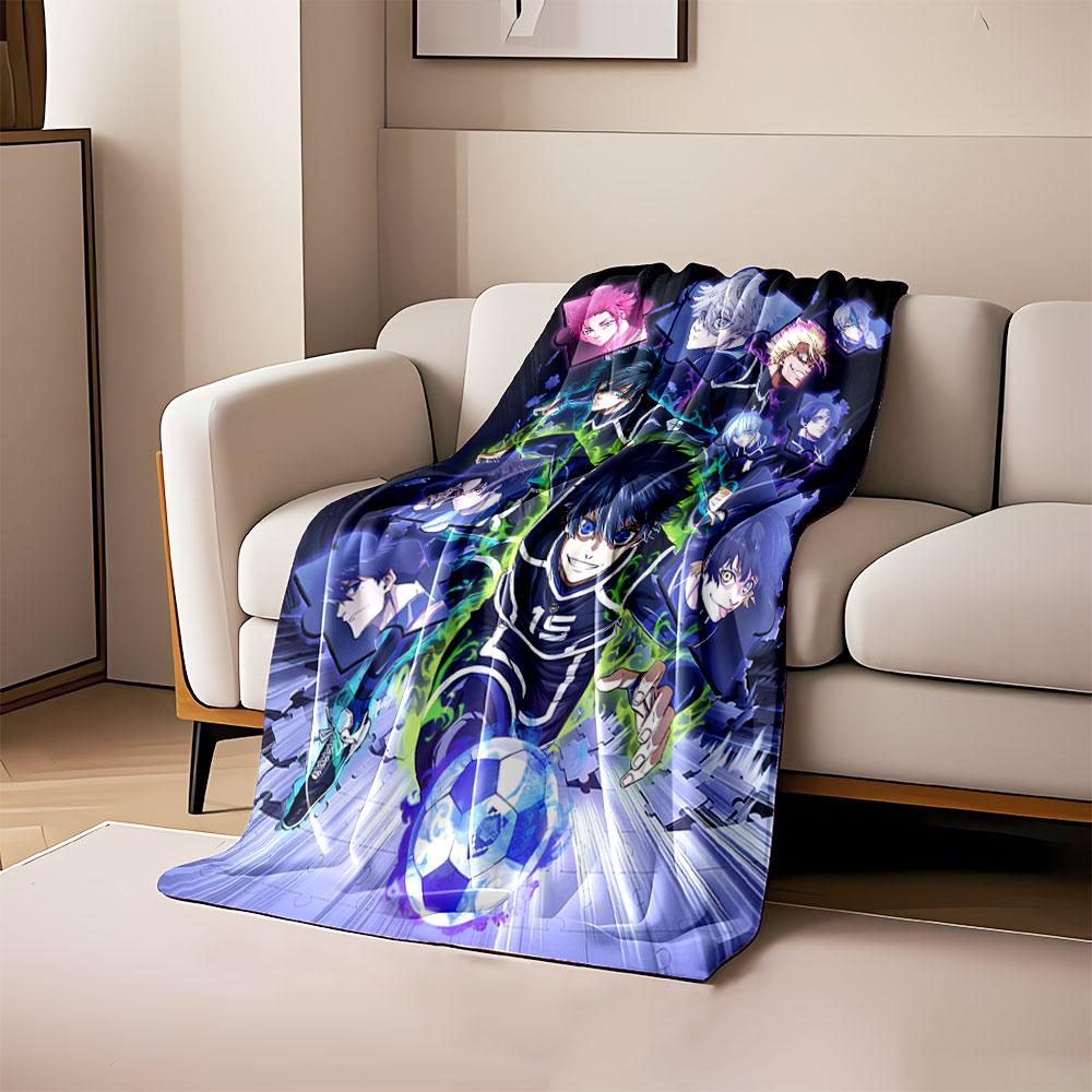 

Dynamic soccer players with puzzle-piece frames and glowing effects. for all seasons blanket lunch break throw gift 80cm x 120cm