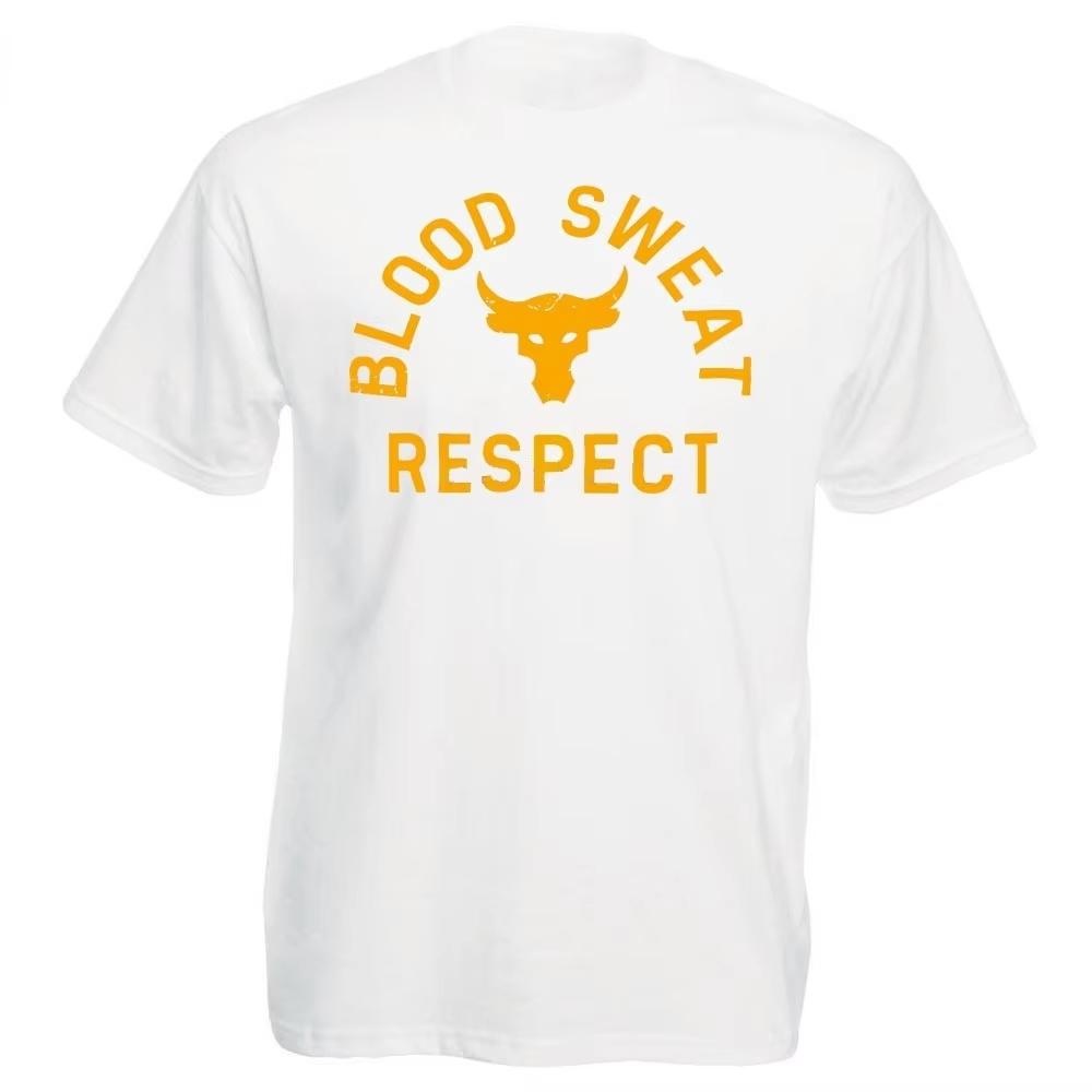 

Men Project Rock Blood Sweat Respect Graphic TShirt Male Fashion Casual Tops Hombre Summer XS4XL Tees Roupas Masculinas S