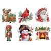 6Pcs Acrylic Christmas Animals Fridge Stickers Diamond Art Magnets Decals Diamond Painting Fridge Magnet for Adults Beginners