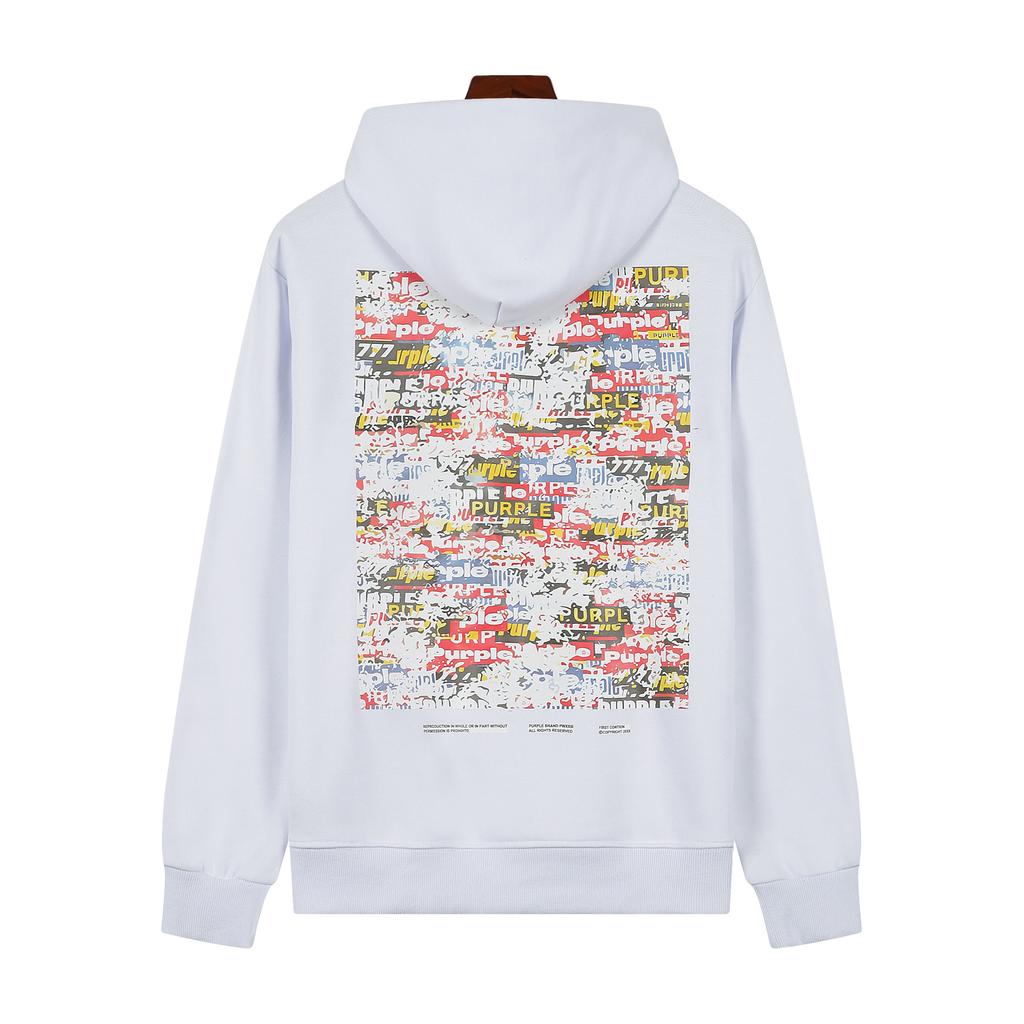 Cross-border outside autumn and winter new Los Angeles street niche Purple letter overlapping printing heavy men's and women's sweaters