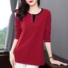Women's Mid-Length Rhinestone Long-Sleeve T-Shirt: 4 Colors, 7 Sizes