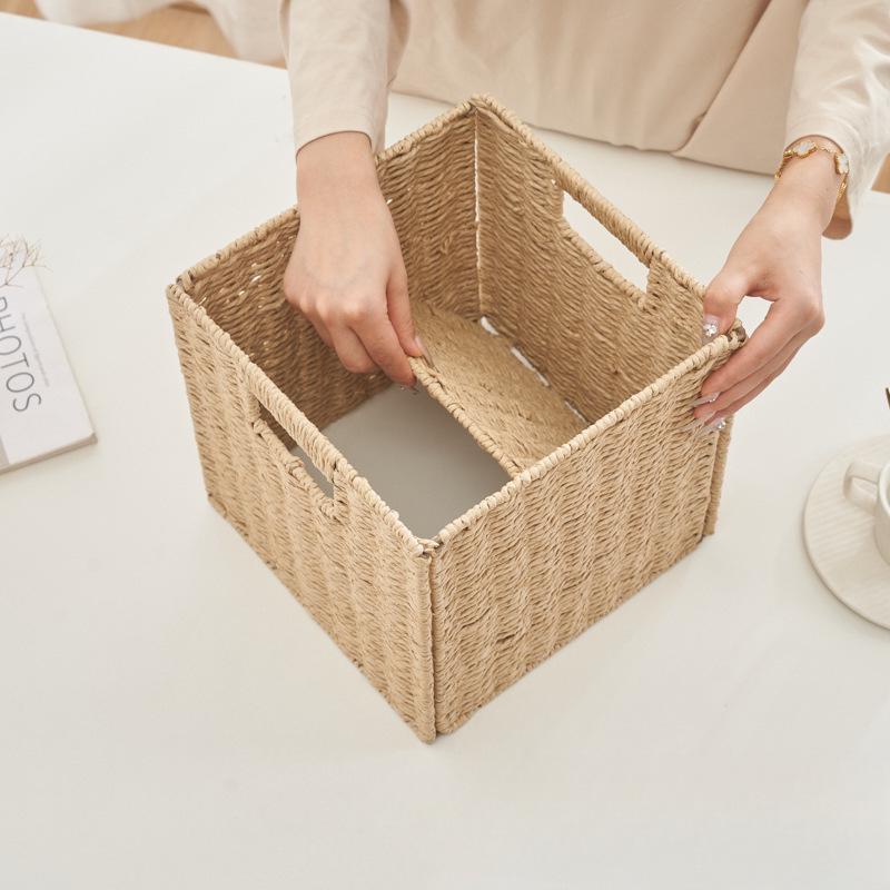 Faltbarer Aufbewahrungskorb im Rattan-Stil: Vielseitiger Wäsche-, Spielzeug- und Snack-Organizer