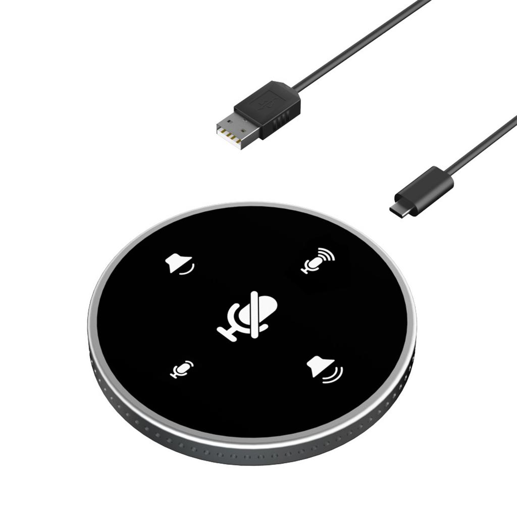 Desktop USB Conference Speakerphone Microphone Built-in Speaker 360 degrees  Omnidirectional PC Computer Condenser Mic with  Function Volume Adjustmen