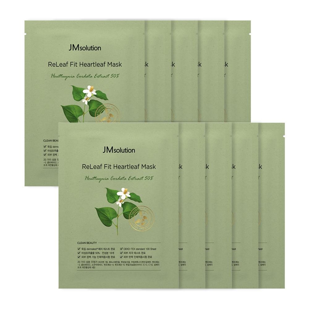 Jm Solution Relief Fit Houttuynia Cordata Mask 10 Sheets