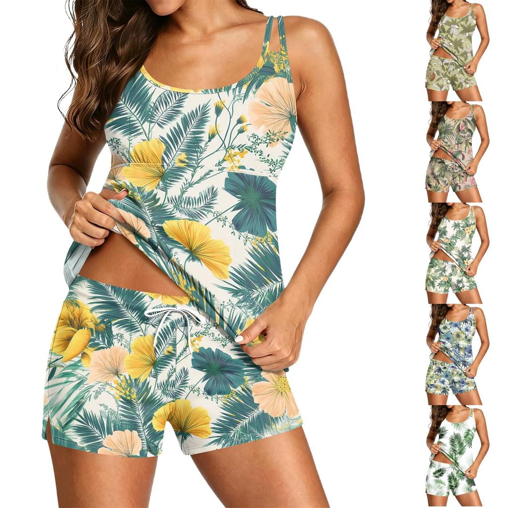 Women's Printed Split Swimsuit Sport Swimsuit Two-Piece Set