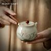 210ml Chinese Hand-painted Flowers Ceramic Teapot Solid Wood Handle Kettle Side Handle Pot Ball Hole Filter Tea Pot Teaware